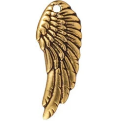 TierraCast Charm, Left Wing - Antiqued Brass Plated (10 Pieces)
