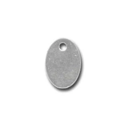 Sterling Silver Oval Tag/Charm With Hole (10 Pieces)