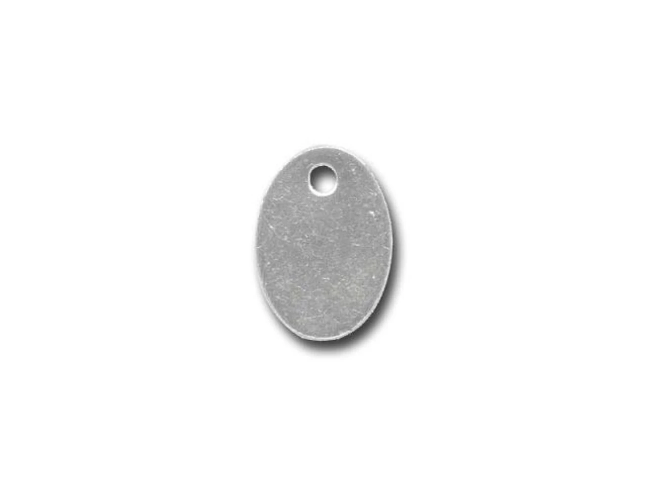 Sterling Silver Oval Tag/Charm With Hole (10 Pieces) 1 Sterling Silver Oval Tag/Charm With Hole (10 Pieces)