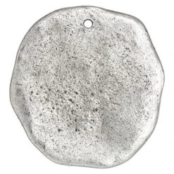 Nunn Design Antique Silver-Plated Pewter Grande Organic Circle Tag Pendant