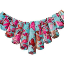 Raspberry shop 8 Dakota Stones Pink And Blue Impression Jasper 11-Piece Ladder Pendant Set