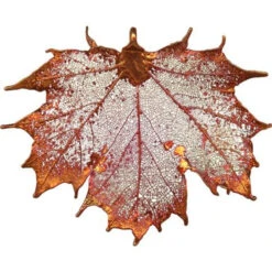 Copper Plated Leaf Pendant, Sugar Maple (Each)