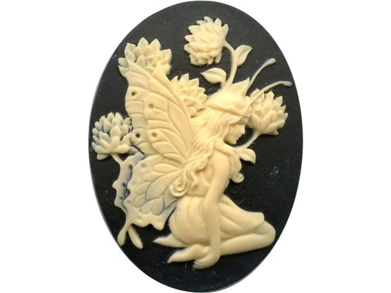 Cameo, Fairy With Wings, 40x30mm (12 Pieces) 1 Cameo, Fairy With Wings, 40x30mm (12 Pieces)