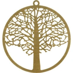 48mm Filigree Tree Disk, Raw Brass (6 Pieces)