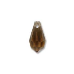 Preciosa Crystal Drop Pendant, 5.5x11mm - Smoked Topaz (pack)