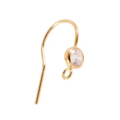 4mm Cubic Zirconia Gold-Filled Earwire - Diamond (pair)