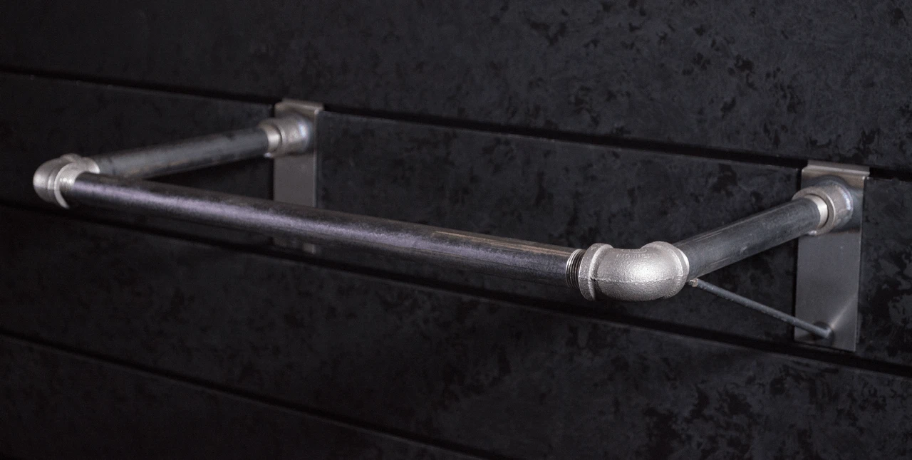 2' Rustic Pipe Hanger - Black 1 2' Rustic Pipe Hanger - Black