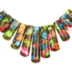 Dakota Stones Mardi Gras Impression Jasper Graduated Fan Pendant Set