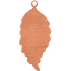 Copper Stamping Blank, Leaf With Loop, Right Facing (12 Pieces)