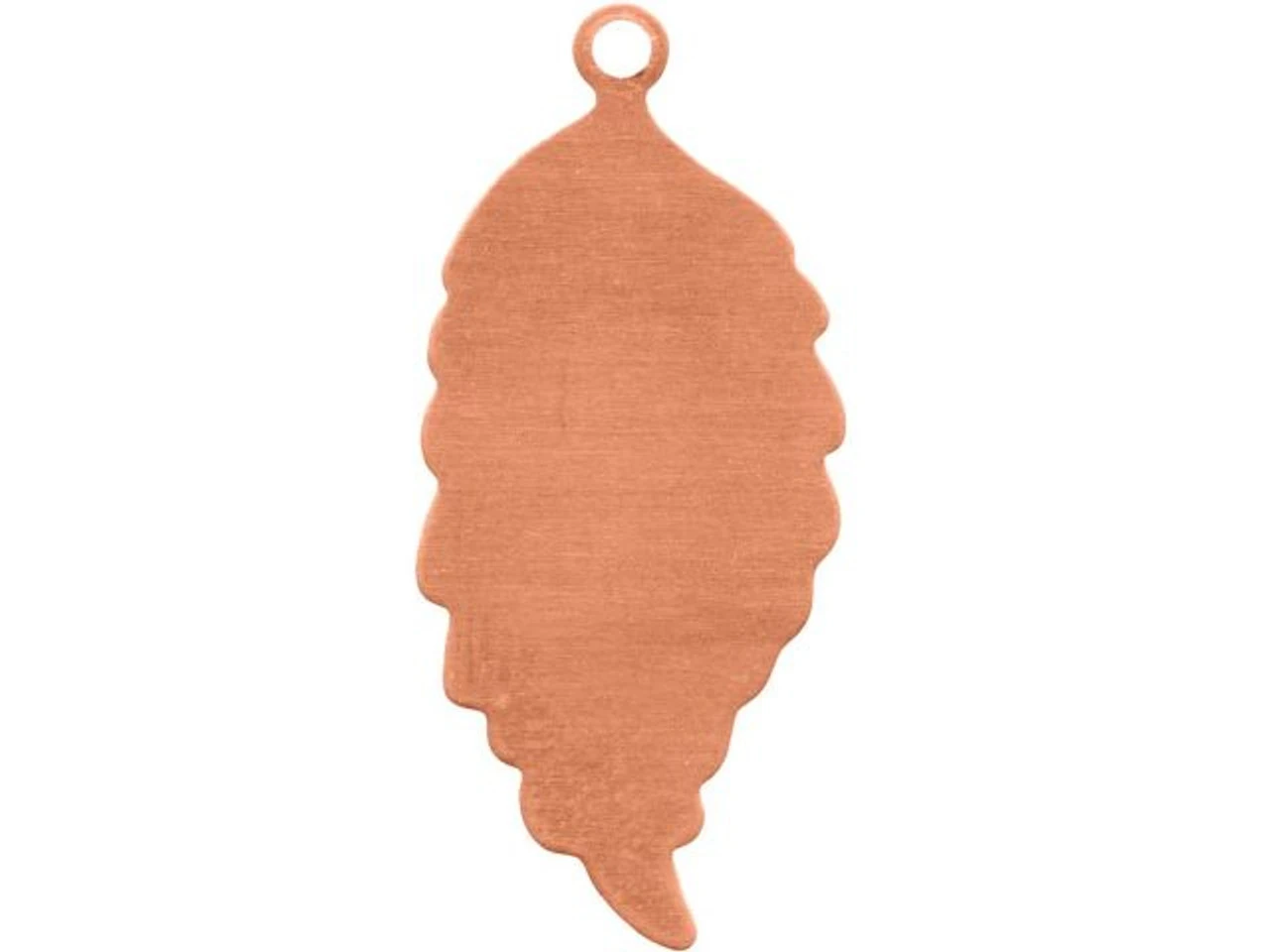 Copper Stamping Blank, Leaf With Loop, Right Facing (12 Pieces) 2 Copper Stamping Blank, Leaf With Loop, Right Facing (12 Pieces) - Image 2