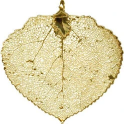 Gold Plated Pendant, Plated Leaf, Aspen (Each)