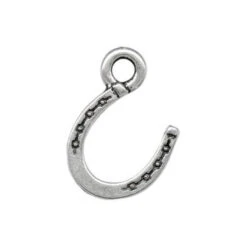 TierraCast Charm, Horseshoe - Antiqued Silver Plated (10 Pieces)