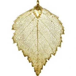 Gold Plated Pendant, Plated Leaf, Birch (Each)