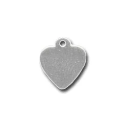 Sterling Silver Heart Tag Charm (10 Pieces)