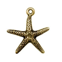 TierraCast Antiqued Gold Plated Britannia Pewter Charm, Cast, Starfish (10 Pieces)