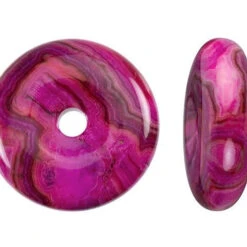 Dakota Stones Pink Crazy Lace Agate 25mm Donut Pendant