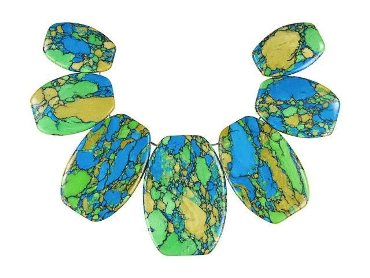 Dakota Stones Tri-Colored Turquoise Rectangle Pendant Set (7pc) 2 Dakota Stones Tri-Colored Turquoise Rectangle Pendant Set (7pc) - Image 2