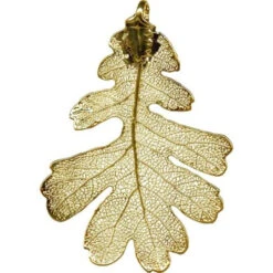 Gold Plated Pendant, Plated Leaf, Lacey Oak (Each)