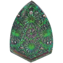 Glass Kaleidoscope Shield Pendant, 25x17mm - Crystal Electra (Each)
