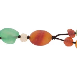 Dakota Stones Gobi Desert Agate 6-12mm Nugget Multicolor Meadow Graduated Necklace With Pendant Bead Strand