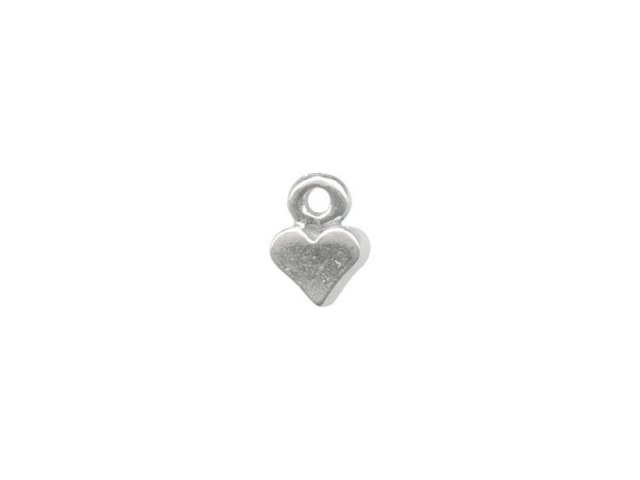 Sterling Silver Tiny Heart Charm (10 Pieces) 2 Sterling Silver Tiny Heart Charm (10 Pieces) - Image 2