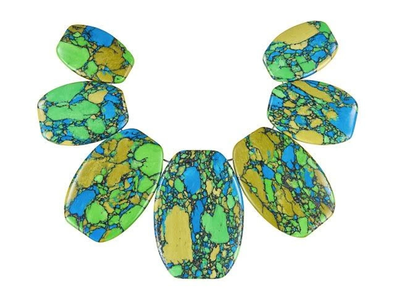 Dakota Stones Tri-Colored Turquoise Rectangle Pendant Set (7pc) 1 Dakota Stones Tri-Colored Turquoise Rectangle Pendant Set (7pc)