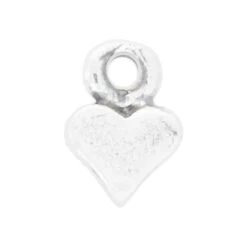 Sterling Silver Tiny Heart Charm (10 Pieces)