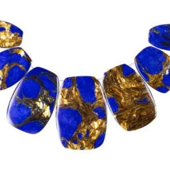 Dakota Stones Lapis And Bronzite Rectangle Pendant Set (7pc)