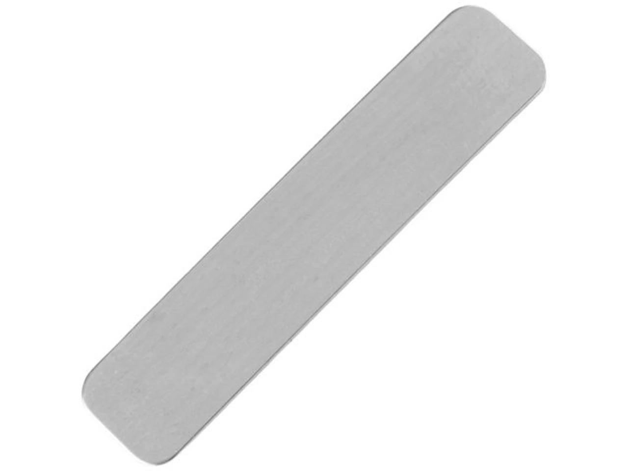 24ga Sterling Silver Blank, Long Rounded Rectangle, 10x46mm (Each) 1 24ga Sterling Silver Blank, Long Rounded Rectangle, 10x46mm (Each)