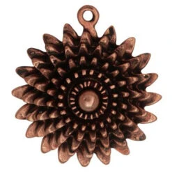 Nunn Design Antique Copper-Plated Pewter Large Daisy Pendant Charm